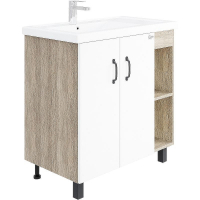 Тумба под раковину Onika Тимбер 80.10 108045 Белый матовый Дуб сонома, купить, цена, заказать, магазин, доставка, скидка, промокод, купить, цена, заказать, магазин, доставка, скидка, промокод