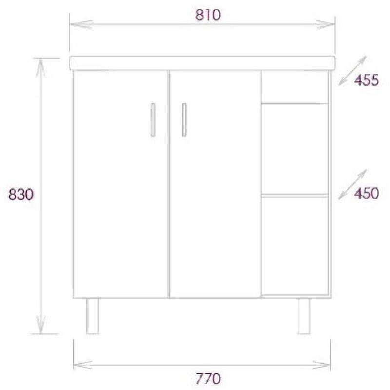 Тумба под раковину Onika Тимбер 80.10 108045 Белый матовый Дуб сонома, купить, цена, заказать, магазин, доставка, скидка, промокод, купить, цена, заказать, магазин, доставка, скидка, промокод