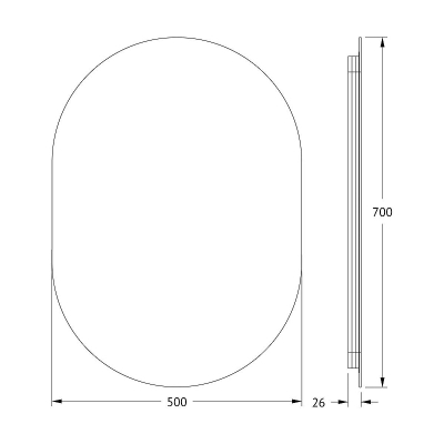 Зеркало Defesto Opti 50х70 DF 2903 с подсветкой 19W-4500K/Без выключателя/Нейтральный белый свет