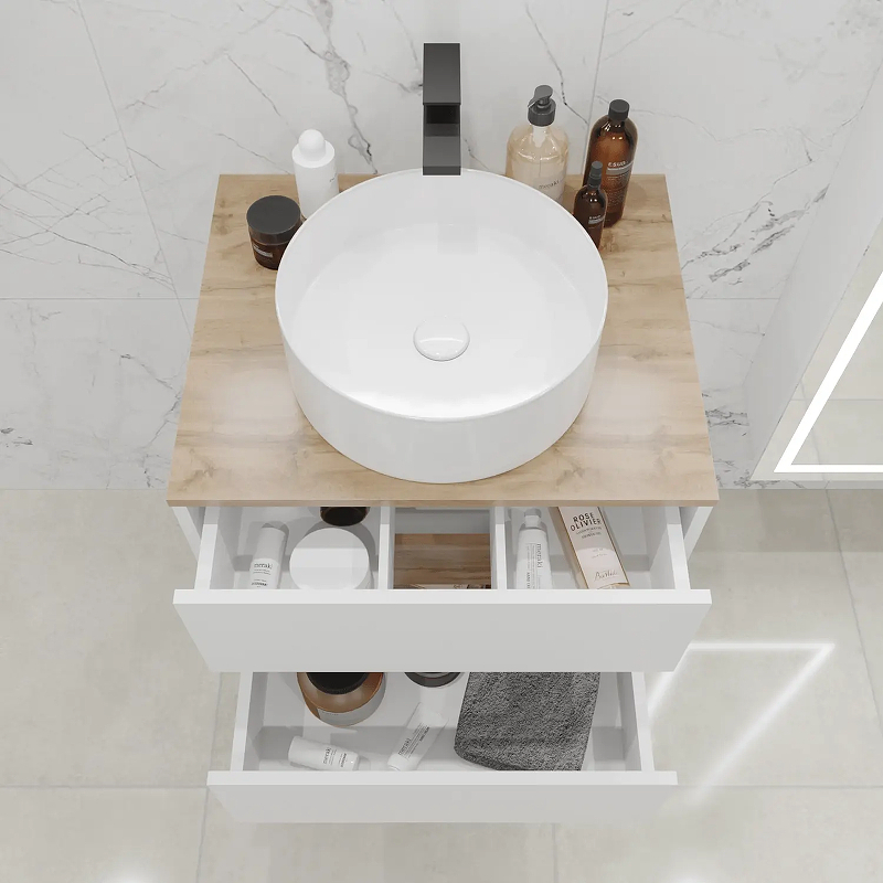 Тумба под раковину 1MarKa Veil 60 Ц0000035552 подвесная цвет Белая аляска Дуб вотан, купить, цена, заказать, магазин, доставка, скидка, промокод, купить, цена, заказать, магазин, доставка, скидка, промокод