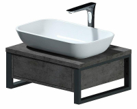 Тумба под раковину 1MarKa Grunge Loft 60П Ц0000001581 подвесная Бетон темно-серый, купить, цена, заказать, магазин, доставка, скидка, промокод, купить, цена, заказать, магазин, доставка, скидка, промокод