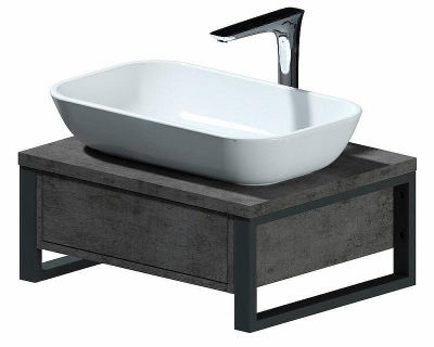 Тумба под раковину 1MarKa Grunge Loft 60П Ц0000001581 подвесная Бетон темно-серый