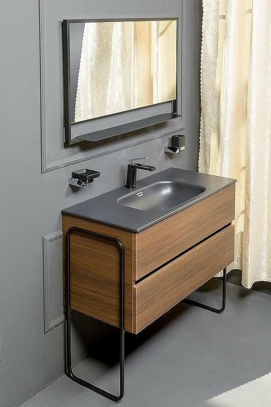 Тумба под раковину Boheme Armadi Art Vallessi 100 837-100-D подвесная Dark Oak, купить, цена, заказать, магазин, доставка, скидка, промокод, купить, цена, заказать, магазин, доставка, скидка, промокод