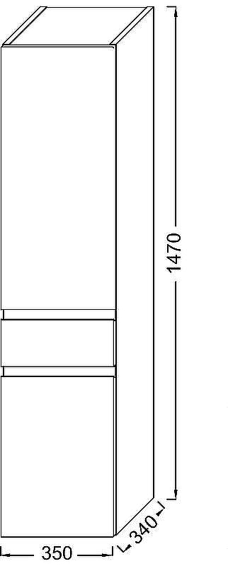 Шкаф пенал Jacob Delafon Madeleine 35 L EB2069G-J54 подвесной Серый матовый, купить, цена, заказать, магазин, доставка, скидка, промокод, купить, цена, заказать, магазин, доставка, скидка, промокод
