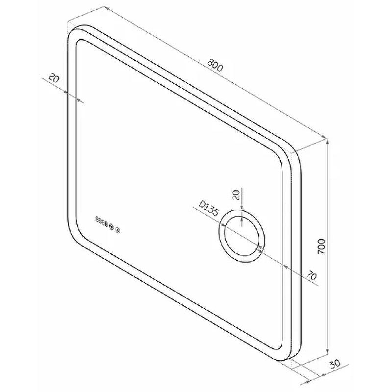 Зеркало Континент Bliss 800х700 ЗЛП334 с подсветкой с сенсорным выключателем, купить, цена, заказать, магазин, доставка, скидка, промокод, купить, цена, заказать, магазин, доставка, скидка, промокод