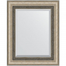 Зеркало Evoform Exclusive 53х43 BY 1354 с фацетом в багетной раме - Состаренное серебро с плетением 70, купить, цена, заказать, магазин, доставка, скидка, промокод, купить, цена, заказать, магазин, доставка, скидка, промокод