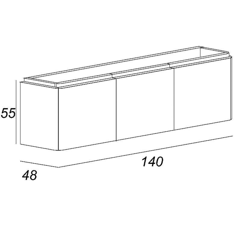Тумба под раковину Cezares Stylus 140 55231 подвесная Nero grafite, купить, цена, заказать, магазин, доставка, скидка, промокод, купить, цена, заказать, магазин, доставка, скидка, промокод