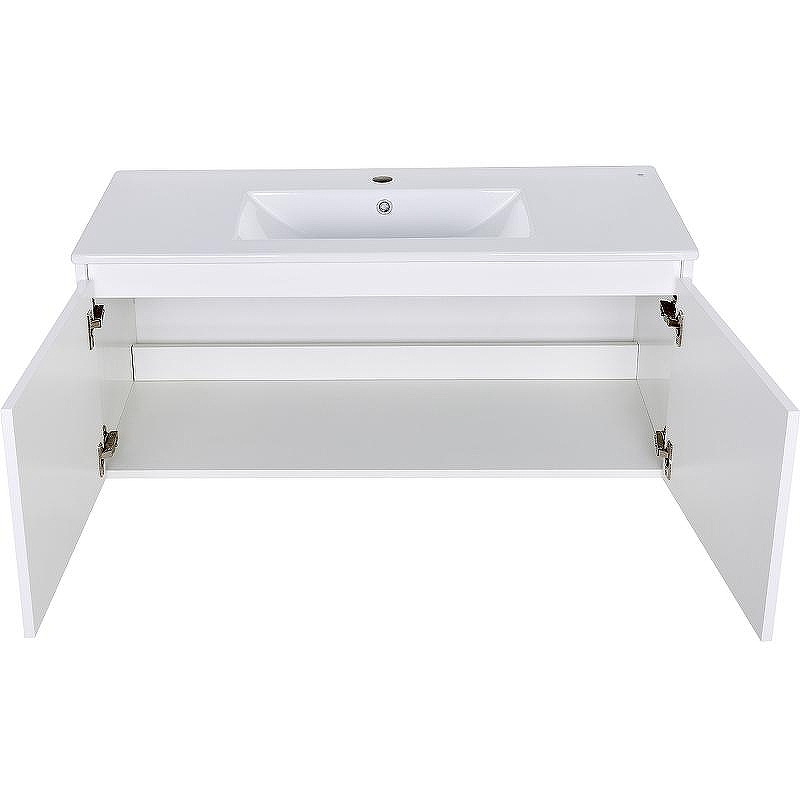 Тумба с раковиной Orange Квадро 100 KV-100TUW+Ra подвесная Белый глянец, купить, цена, заказать, магазин, доставка, скидка, промокод, купить, цена, заказать, магазин, доставка, скидка, промокод