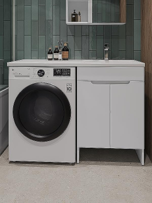 Тумба с раковиной Orange Kandy 120 R OPKD-120TUW+RAR Белый глянец