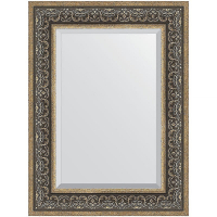 Зеркало Evoform Exclusive 79х59 BY 3397 с фацетом в багетной раме - Вензель серебряный 101, купить, цена, заказать, магазин, доставка, скидка, промокод, купить, цена, заказать, магазин, доставка, скидка, промокод