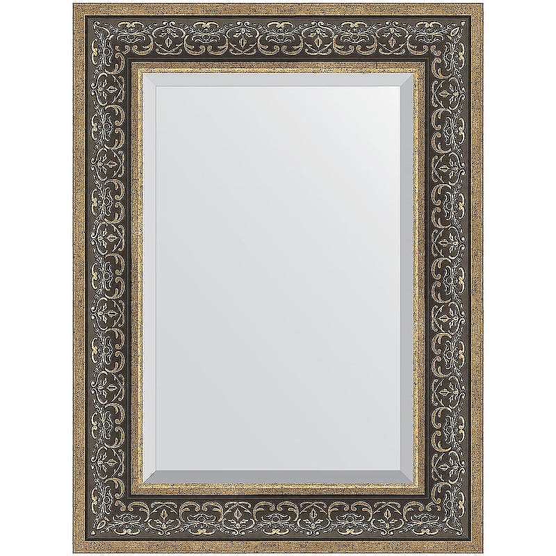 Зеркало Evoform Exclusive 79х59 BY 3397 с фацетом в багетной раме - Вензель серебряный 101, купить, цена, заказать, магазин, доставка, скидка, промокод, купить, цена, заказать, магазин, доставка, скидка, промокод