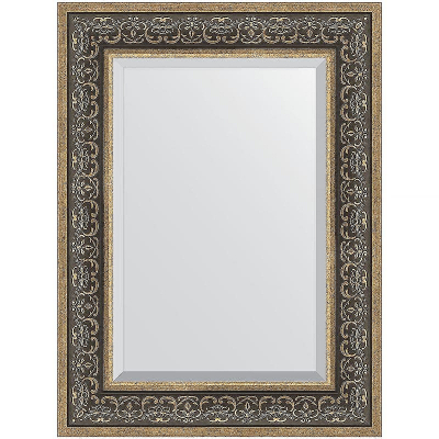 Зеркало Evoform Exclusive 79х59 BY 3397 с фацетом в багетной раме - Вензель серебряный 101