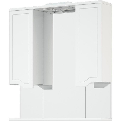 Зеркало со шкафом Corozo Мирра 75/С SD-00001516 с подсветкой Белое с механическим выключателем