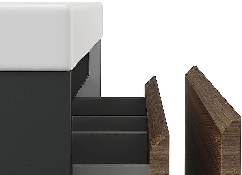 Тумба под раковину Cersanit Grande 60 64759 подвесная Черная Орех, купить, цена, заказать, магазин, доставка, скидка, промокод, купить, цена, заказать, магазин, доставка, скидка, промокод