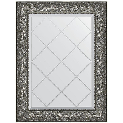Зеркало Evoform Exclusive-G 91х69 BY 4114 с гравировкой в багетной раме - Византия серебро 99