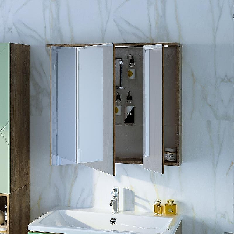 Зеркальный шкаф Бриклаер Кристалл 75 4627125417238 с подсветкой Дуб гранж песочный, купить, цена, заказать, магазин, доставка, скидка, промокод, купить, цена, заказать, магазин, доставка, скидка, промокод