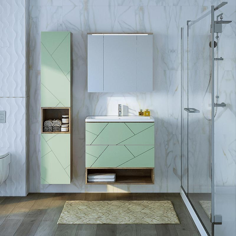 Зеркальный шкаф Бриклаер Кристалл 75 4627125417238 с подсветкой Дуб гранж песочный, купить, цена, заказать, магазин, доставка, скидка, промокод, купить, цена, заказать, магазин, доставка, скидка, промокод