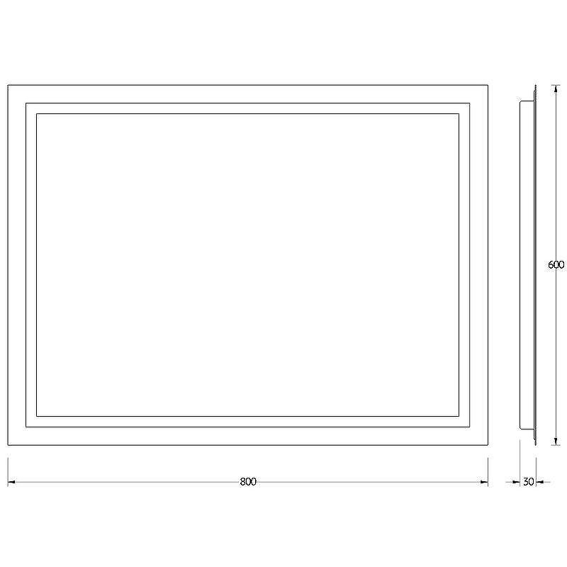 Зеркало Evoform Ledline 60x80 BY 2135 с подсветкой 24 W - без выключателя, купить, цена, заказать, магазин, доставка, скидка, промокод, купить, цена, заказать, магазин, доставка, скидка, промокод