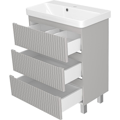 Тумба с раковиной Brevita Victory 70 УТ000023621 Серый шелк