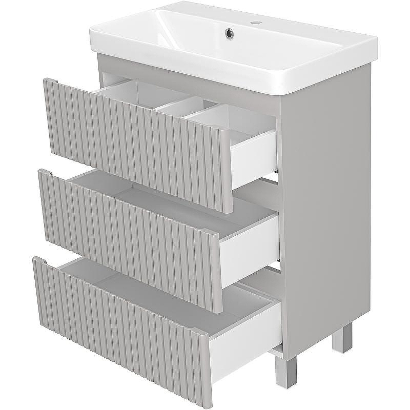 Тумба с раковиной Brevita Victory 70 УТ000023621 Серый шелк, купить, цена, заказать, магазин, доставка, скидка, промокод, купить, цена, заказать, магазин, доставка, скидка, промокод