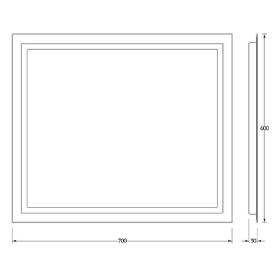Зеркало Evoform Ledline 60x70 BY 2134 с подсветкой 22 W - без выключателя