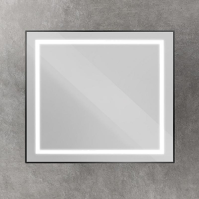 Зеркало BelBagno Kraft 90 SPC-KRAFT-900-800-SENS-NERO с подсветкой Черное с сенсорным выключателем