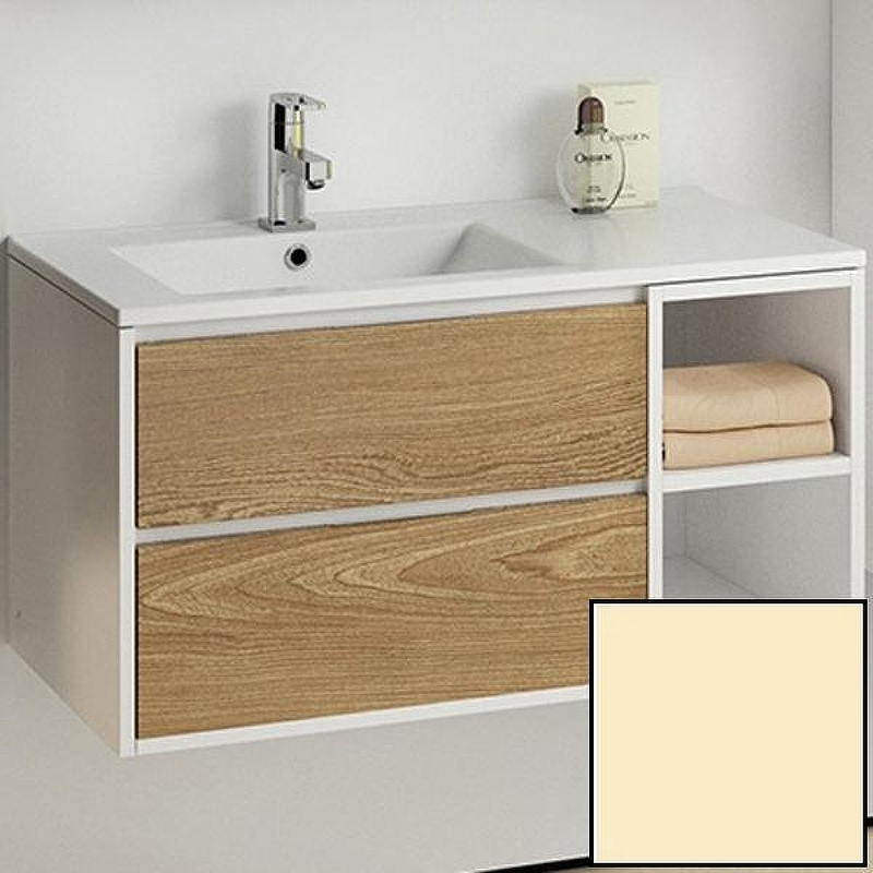 Тумба с раковиной SanVit Мэри-4 90 L kmery904 в цвете Ral подвесная Желтый глянец, купить, цена, заказать, магазин, доставка, скидка, промокод, купить, цена, заказать, магазин, доставка, скидка, промокод