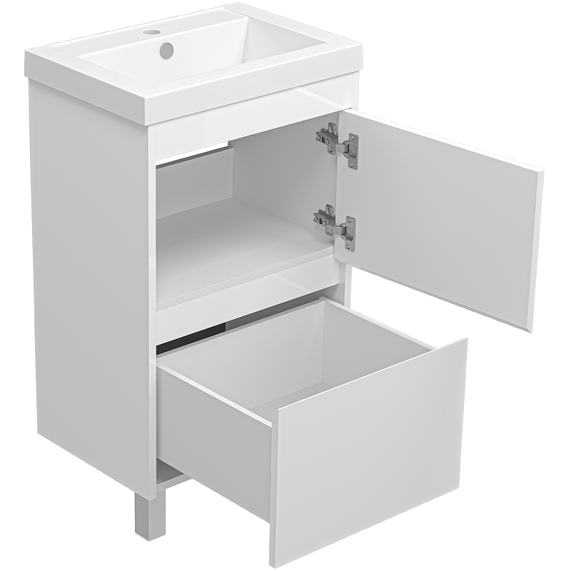 Тумба с раковиной Misty Алиса 50 УТ000011550 Белая, купить, цена, заказать, магазин, доставка, скидка, промокод, купить, цена, заказать, магазин, доставка, скидка, промокод