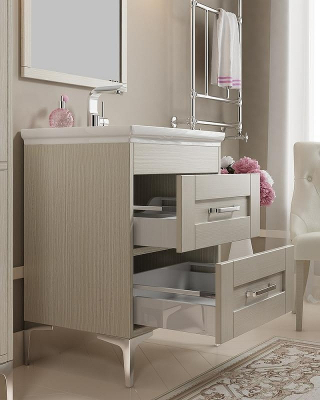 Тумба с раковиной SanVit Прованс 120 kprov120 с фактурой под дерево Черное дерево