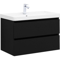 Тумба под раковину Aquanet Вега 2.0 80 337955 подвесная Черная матовая, купить, цена, заказать, магазин, доставка, скидка, промокод, купить, цена, заказать, магазин, доставка, скидка, промокод