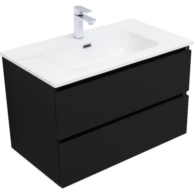 Тумба под раковину Aquanet Вега 2.0 80 337955 подвесная Черная матовая, купить, цена, заказать, магазин, доставка, скидка, промокод, купить, цена, заказать, магазин, доставка, скидка, промокод