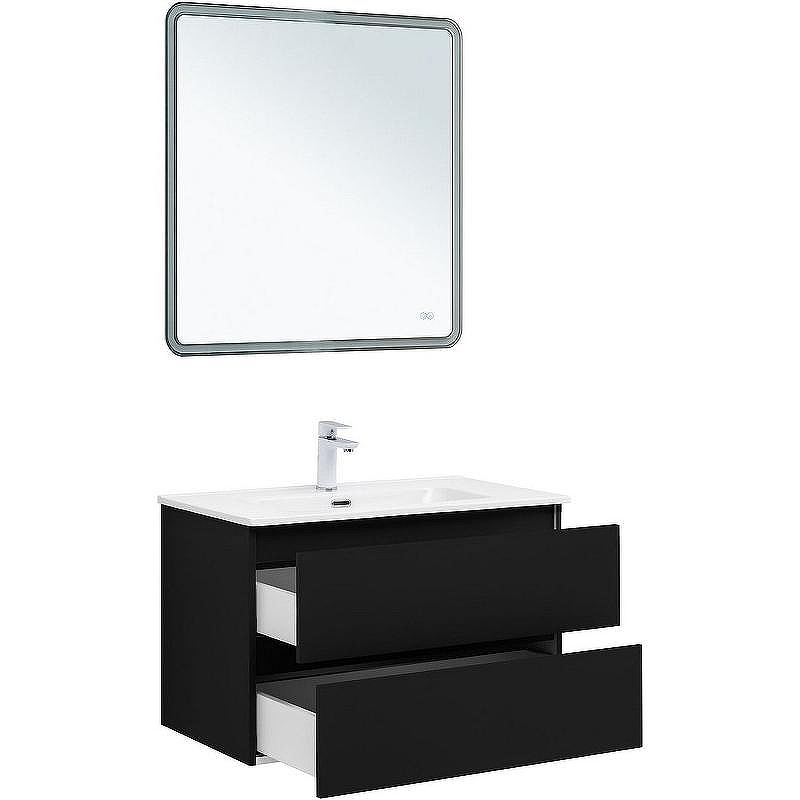 Тумба под раковину Aquanet Вега 2.0 80 337955 подвесная Черная матовая, купить, цена, заказать, магазин, доставка, скидка, промокод, купить, цена, заказать, магазин, доставка, скидка, промокод