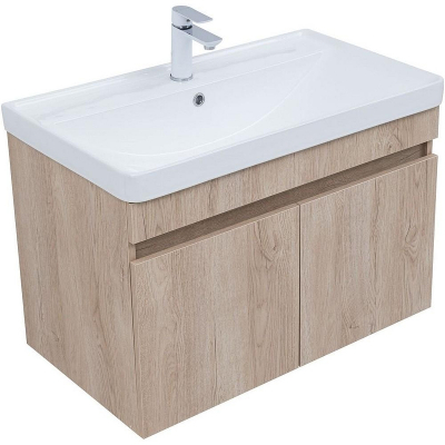 Тумба под раковину Aquanet Оптима 80 344805 подвесная Дуб светлый