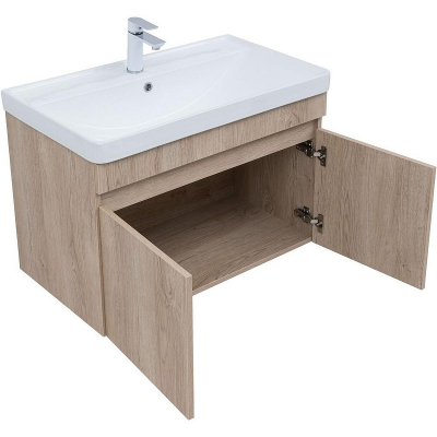 Тумба под раковину Aquanet Оптима 80 344805 подвесная Дуб светлый