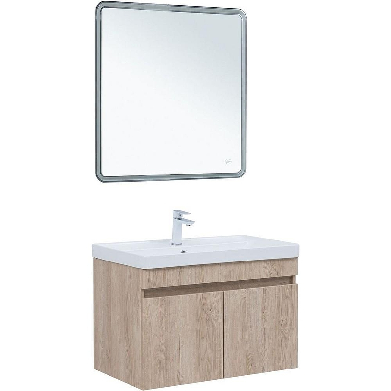 Тумба под раковину Aquanet Оптима 80 344805 подвесная Дуб светлый, купить, цена, заказать, магазин, доставка, скидка, промокод, купить, цена, заказать, магазин, доставка, скидка, промокод