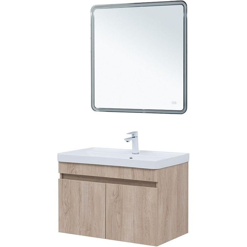 Тумба под раковину Aquanet Оптима 80 344805 подвесная Дуб светлый, купить, цена, заказать, магазин, доставка, скидка, промокод, купить, цена, заказать, магазин, доставка, скидка, промокод