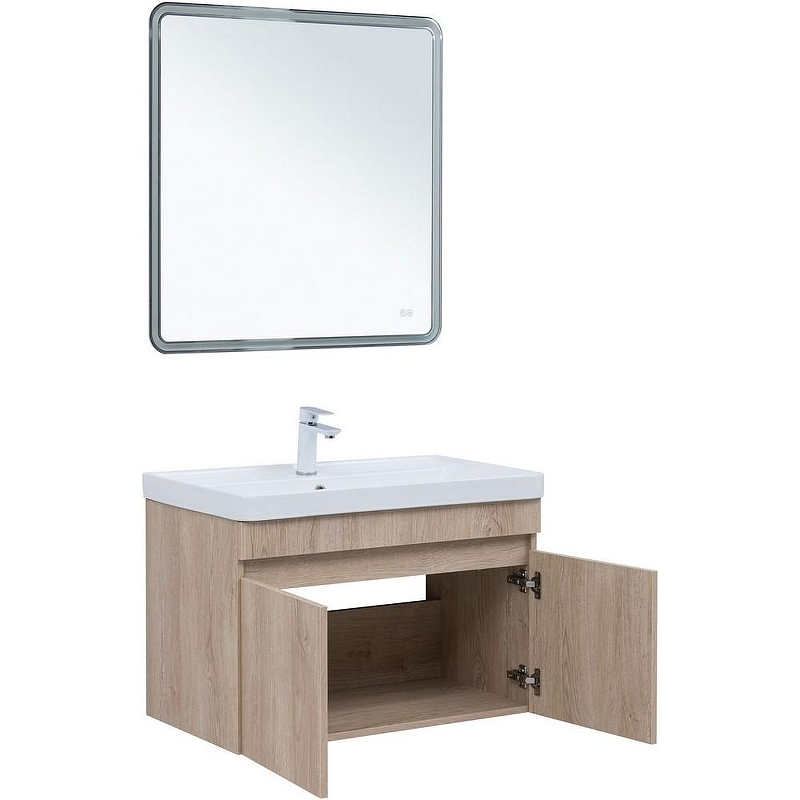 Тумба под раковину Aquanet Оптима 80 344805 подвесная Дуб светлый, купить, цена, заказать, магазин, доставка, скидка, промокод, купить, цена, заказать, магазин, доставка, скидка, промокод