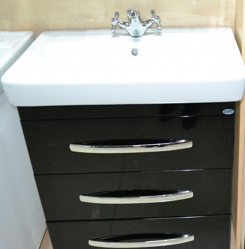 Тумба под раковину Bellezza Рокко 50 4633706660047 Черная Белая, купить, цена, заказать, магазин, доставка, скидка, промокод, купить, цена, заказать, магазин, доставка, скидка, промокод