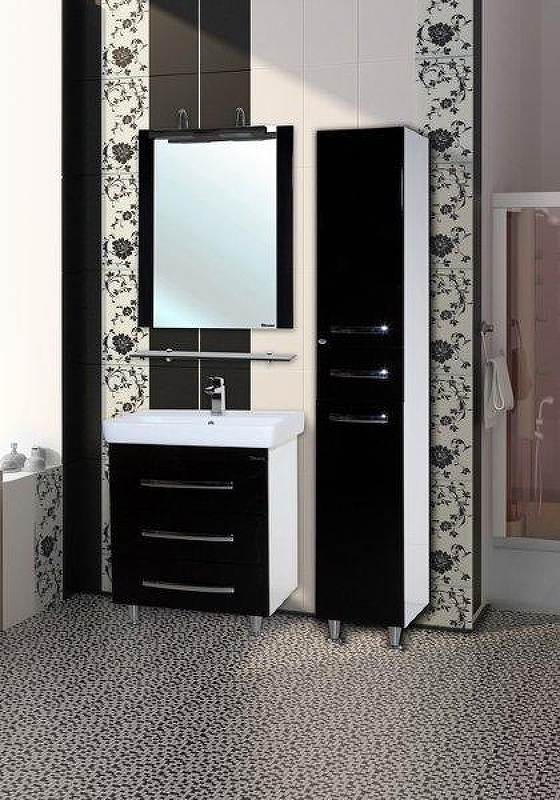 Тумба под раковину Bellezza Рокко 50 4633706660047 Черная Белая, купить, цена, заказать, магазин, доставка, скидка, промокод, купить, цена, заказать, магазин, доставка, скидка, промокод