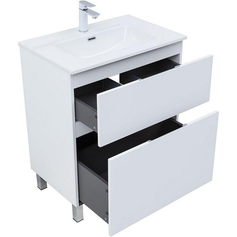Тумба под раковину Aquanet Алвита New 70 344133 Белая матовая, купить, цена, заказать, магазин, доставка, скидка, промокод, купить, цена, заказать, магазин, доставка, скидка, промокод