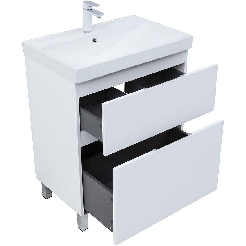 Тумба под раковину Aquanet Алвита New 70 344133 Белая матовая, купить, цена, заказать, магазин, доставка, скидка, промокод, купить, цена, заказать, магазин, доставка, скидка, промокод