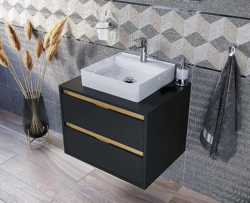 Тумба под раковину Excellent Tuto 60 MLEX.0104.600.BKBL подвесная Черный матовый Дуб, купить, цена, заказать, магазин, доставка, скидка, промокод, купить, цена, заказать, магазин, доставка, скидка, промокод