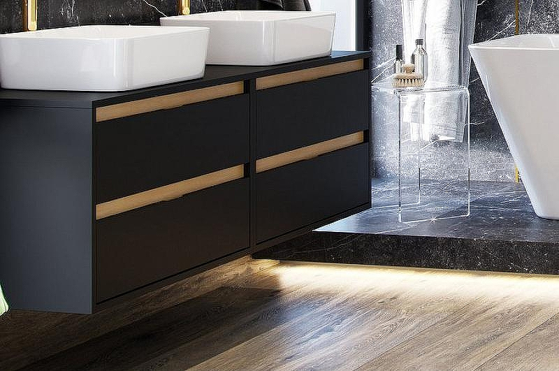 Тумба под раковину Excellent Tuto 60 MLEX.0104.600.BKBL подвесная Черный матовый Дуб, купить, цена, заказать, магазин, доставка, скидка, промокод, купить, цена, заказать, магазин, доставка, скидка, промокод