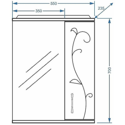 Зеркало со шкафом Stella Polar Фантазия 55 SP-00000224 с подсветкой Белое