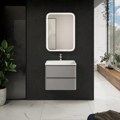 Тумба под раковину AQUAme S4 60 AQM900460GM подвесная цвет Серый