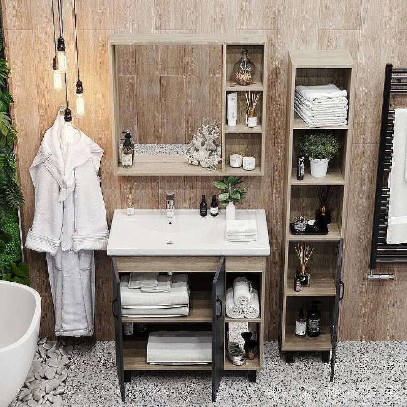 Тумба под раковину Onika Тимбер 80.10 108046 Серый матовый Дуб сонома, купить, цена, заказать, магазин, доставка, скидка, промокод, купить, цена, заказать, магазин, доставка, скидка, промокод