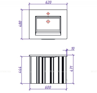 Тумба под раковину Creto Luna 60 17-WD60 подвесная цвет Wood