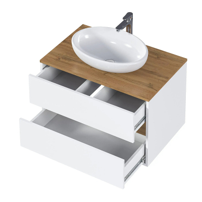 Тумба под раковину 1MarKa Veil 80 Ц0000035553 подвесная цвет Белая аляска Дуб вотан