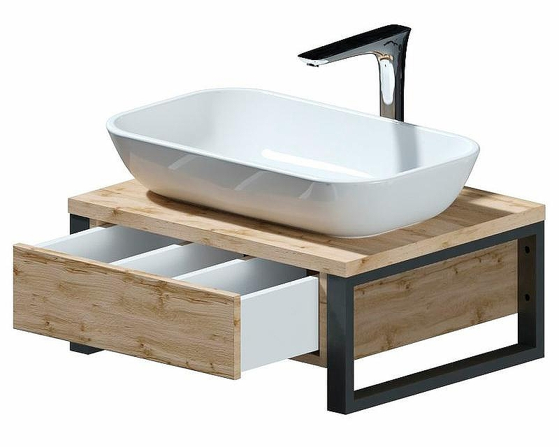 Тумба под раковину 1MarKa Grunge Loft 60П Ц0000001580 подвесная Дуб вотан, купить, цена, заказать, магазин, доставка, скидка, промокод, купить, цена, заказать, магазин, доставка, скидка, промокод