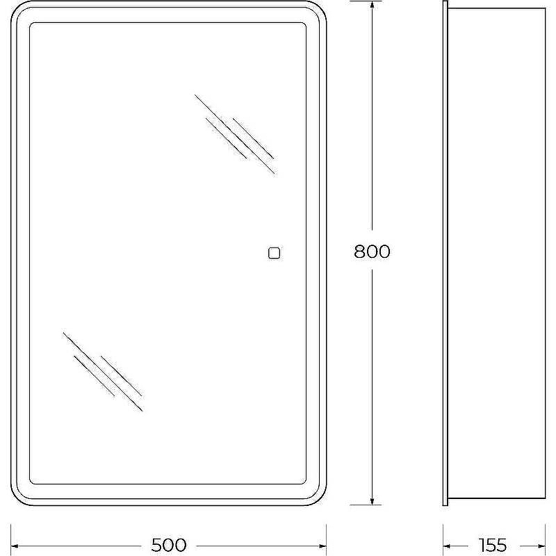 Зеркальный шкаф BelBagno Marino 50 SPC-MAR-500/800-1A-LED-TCH с подсветкой Белый, купить, цена, заказать, магазин, доставка, скидка, промокод, купить, цена, заказать, магазин, доставка, скидка, промокод